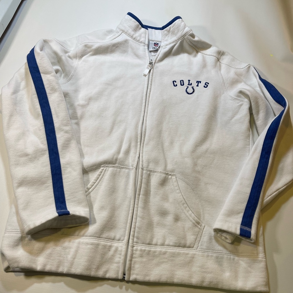 NFL White and Blue Zip-Up Sweatshirt